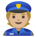 Google (Android 12L)  👮🏼  Police Officer: Medium-light Skin Tone Emoji