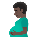 Google (Android 12L)  🫃🏿  Pregnant Man: Dark Skin Tone Emoji