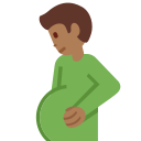 Twitter (Twemoji 14.0)  🫃🏾  Pregnant Man: Medium-dark Skin Tone Emoji