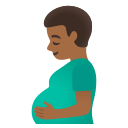 Google (Android 12L)  🫃🏾  Pregnant Man: Medium-dark Skin Tone Emoji