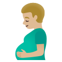 Google (Android 12L)  🫃🏼  Pregnant Man: Medium-light Skin Tone Emoji