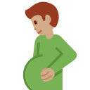 Twitter (Twemoji 14.0)  🫃🏽  Pregnant Man: Medium Skin Tone Emoji