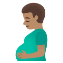 Google (Android 12L)  🫃🏽  Pregnant Man: Medium Skin Tone Emoji