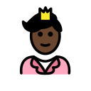 OpenMoji 13.1  🤴🏿  Prince: Dark Skin Tone Emoji