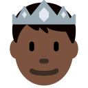 Twitter (Twemoji 14.0)  🤴🏿  Prince: Dark Skin Tone Emoji