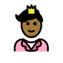 OpenMoji 13.1  🤴🏾  Prince: Medium-dark Skin Tone Emoji