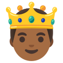 Google (Android 12L)  🤴🏾  Prince: Medium-dark Skin Tone Emoji