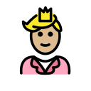 OpenMoji 13.1  🤴🏼  Prince: Medium-light Skin Tone Emoji