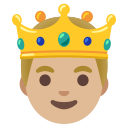 Google (Android 12L)  🤴🏼  Prince: Medium-light Skin Tone Emoji