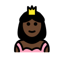 OpenMoji 13.1  👸🏿  Princess: Dark Skin Tone Emoji