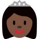 Twitter (Twemoji 14.0)  👸🏿  Princess: Dark Skin Tone Emoji