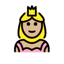 OpenMoji 13.1  👸🏼  Princess: Medium-light Skin Tone Emoji