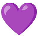 Google (Android 12L)  💜  Purple Heart Emoji
