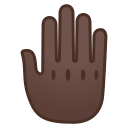Google (Android 12L)  🤚🏿  Raised Back Of Hand: Dark Skin Tone Emoji