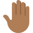 Twitter (Twemoji 14.0)  🤚🏾  Raised Back Of Hand: Medium-dark Skin Tone Emoji