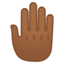 Google (Android 12L)  🤚🏾  Raised Back Of Hand: Medium-dark Skin Tone Emoji