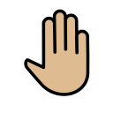 OpenMoji 13.1  🤚🏼  Raised Back Of Hand: Medium-light Skin Tone Emoji