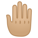 Google (Android 12L)  🤚🏼  Raised Back Of Hand: Medium-light Skin Tone Emoji