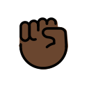 OpenMoji 13.1  ✊🏿  Raised Fist: Dark Skin Tone Emoji