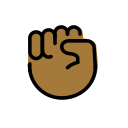 OpenMoji 13.1  ✊🏾  Raised Fist: Medium-dark Skin Tone Emoji