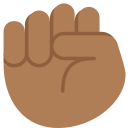 Twitter (Twemoji 14.0)  ✊🏾  Raised Fist: Medium-dark Skin Tone Emoji
