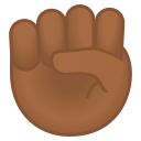 Google (Android 12L)  ✊🏾  Raised Fist: Medium-dark Skin Tone Emoji
