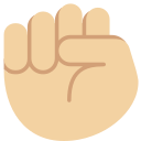 Twitter (Twemoji 14.0)  ✊🏼  Raised Fist: Medium-light Skin Tone Emoji