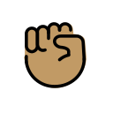 OpenMoji 13.1  ✊🏽  Raised Fist: Medium Skin Tone Emoji