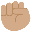 Twitter (Twemoji 14.0)  ✊🏽  Raised Fist: Medium Skin Tone Emoji