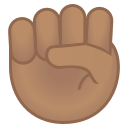 Google (Android 12L)  ✊🏽  Raised Fist: Medium Skin Tone Emoji