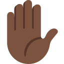 Twitter (Twemoji 14.0)  ✋🏿  Raised Hand: Dark Skin Tone Emoji