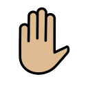 OpenMoji 13.1  ✋🏼  Raised Hand: Medium-light Skin Tone Emoji