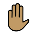 OpenMoji 13.1  ✋🏽  Raised Hand: Medium Skin Tone Emoji