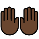 OpenMoji 13.1  🙌🏿  Raising Hands: Dark Skin Tone Emoji
