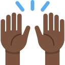 Twitter (Twemoji 14.0)  🙌🏿  Raising Hands: Dark Skin Tone Emoji