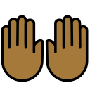 OpenMoji 13.1  🙌🏾  Raising Hands: Medium-dark Skin Tone Emoji