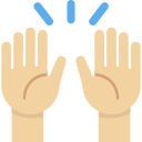 Twitter (Twemoji 14.0)  🙌🏼  Raising Hands: Medium-light Skin Tone Emoji