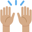 Twitter (Twemoji 14.0)  🙌🏽  Raising Hands: Medium Skin Tone Emoji
