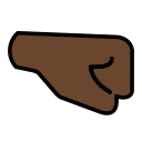 OpenMoji 13.1  🤜🏿  Right-facing Fist: Dark Skin Tone Emoji