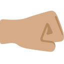 Twitter (Twemoji 14.0)  🤜🏽  Right-facing Fist: Medium Skin Tone Emoji