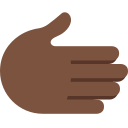 Twitter (Twemoji 14.0)  🫱🏿  Rightwards Hand: Dark Skin Tone Emoji