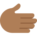 Twitter (Twemoji 14.0)  🫱🏾  Rightwards Hand: Medium-dark Skin Tone Emoji