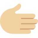 Twitter (Twemoji 14.0)  🫱🏼  Rightwards Hand: Medium-light Skin Tone Emoji