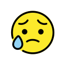 OpenMoji 13.1  😥  Sad But Relieved Face Emoji