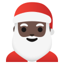 Google (Android 12L)  🎅🏿  Santa Claus: Dark Skin Tone Emoji