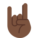Twitter (Twemoji 14.0)  🤘🏿  Sign Of The Horns: Dark Skin Tone Emoji