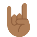 Twitter (Twemoji 14.0)  🤘🏾  Sign Of The Horns: Medium-dark Skin Tone Emoji