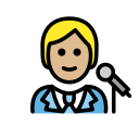 OpenMoji 13.1  🧑🏼‍🎤  Singer: Medium-light Skin Tone Emoji