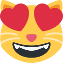 Twitter (Twemoji 14.0)  😻  Smiling Cat With Heart-eyes Emoji