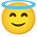 Google (Android 12L)  😇  Smiling Face With Halo Emoji